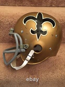 Vintage Riddell Kra-Lite TK Football Helmet 1973 New Orleans Saints Abramowicz