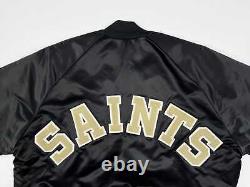 Vintage Saints Bomber Jacket 80s 90s Chalk Line Spellout New Orleans DISTRESSED