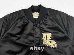 Vintage Saints Bomber Jacket 80s 90s Chalk Line Spellout New Orleans DISTRESSED