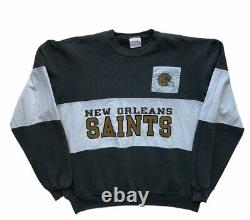 Vtg 80s Nutmeg Mill New Orleans Saints Pullover Sweater Football NFL Mens Sz L
