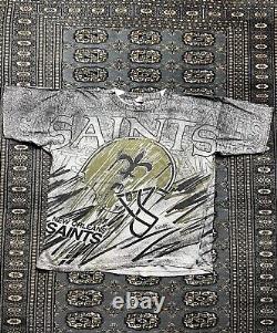 Vtg New Orleans Saints Magic Johnson AOP Double Sided Graphic Shirt Size XL
