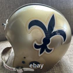 Vtg Riddell L Helmet New Orleans Saints Display Gold NFL NFC SOUTH