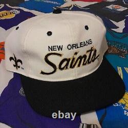 Vtg Sports Specialties New Orleans Saints Script Snapback Hat Cap