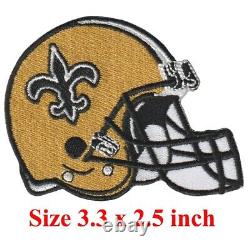 Wholesale New Orleans Saints Helmet Logo Size 3.3x2.5 Sew Iron On Patches