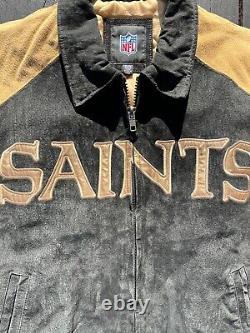 Y2k New Orleans Saints Suede Jacket. Size XL. NWT