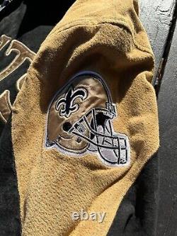 Y2k New Orleans Saints Suede Jacket. Size XL. NWT