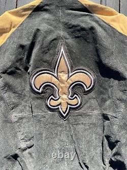 Y2k New Orleans Saints Suede Jacket. Size XL. NWT