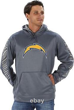Zubaz Officially Licensed NFL Men's Pullover Hoodie, Gray